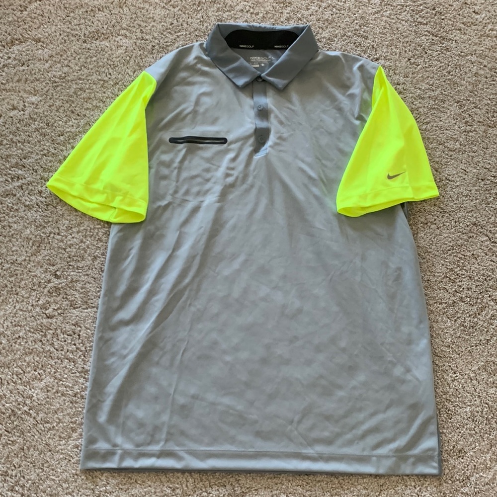 Large Grey Nike Golf Tour Performance Polo
